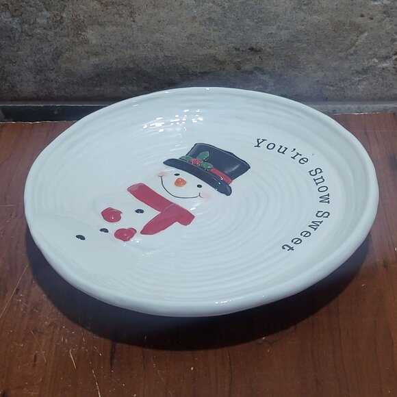 Round Snowman Snack Plate You're Snow Sweet - Picture 6 of 9
